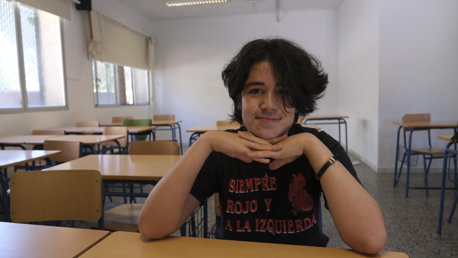 Leo estudia 2º de ESO en el IES Azcona de Almería.