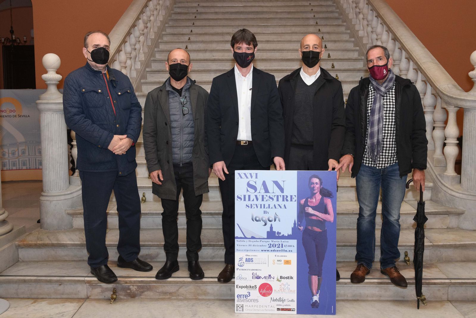 Una imagen de la presentación de la San Silvestre en el Ayuntamiento de Sevilla.
