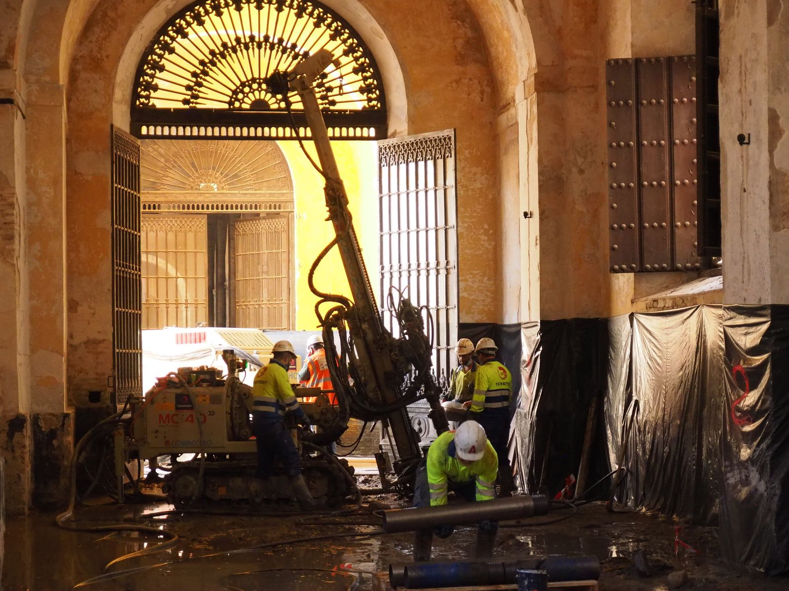 Trabajos de restauración en la Fábrica de Artillería.