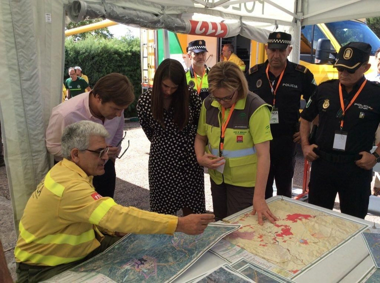 La Junta organiza un simulacro de incendio forestal en Los Villares.