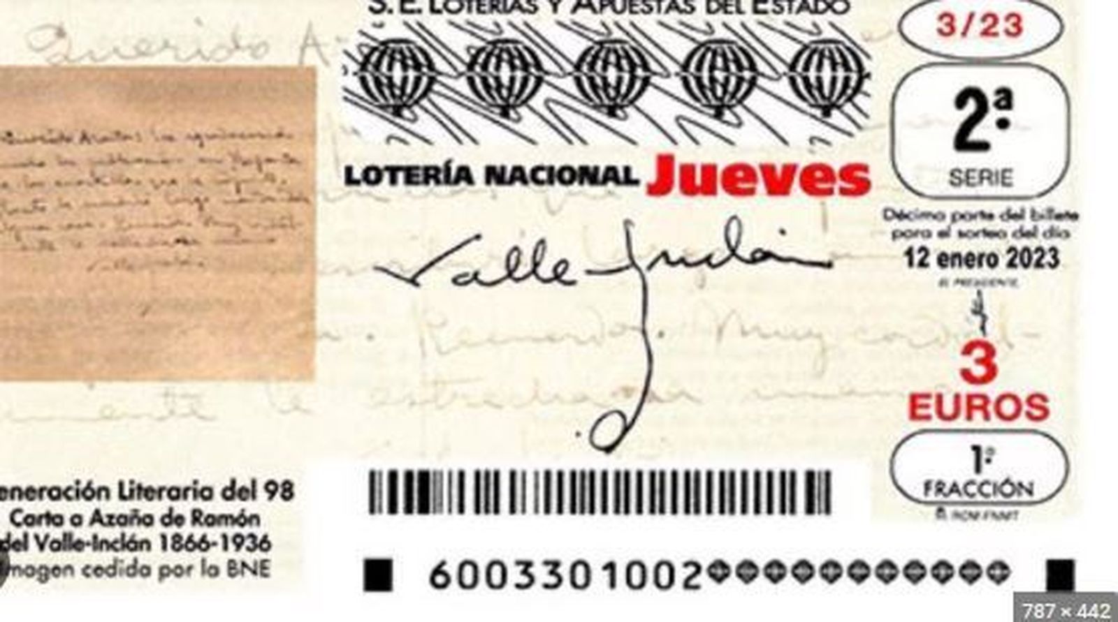 Un décimo de la Lotería Nacional.