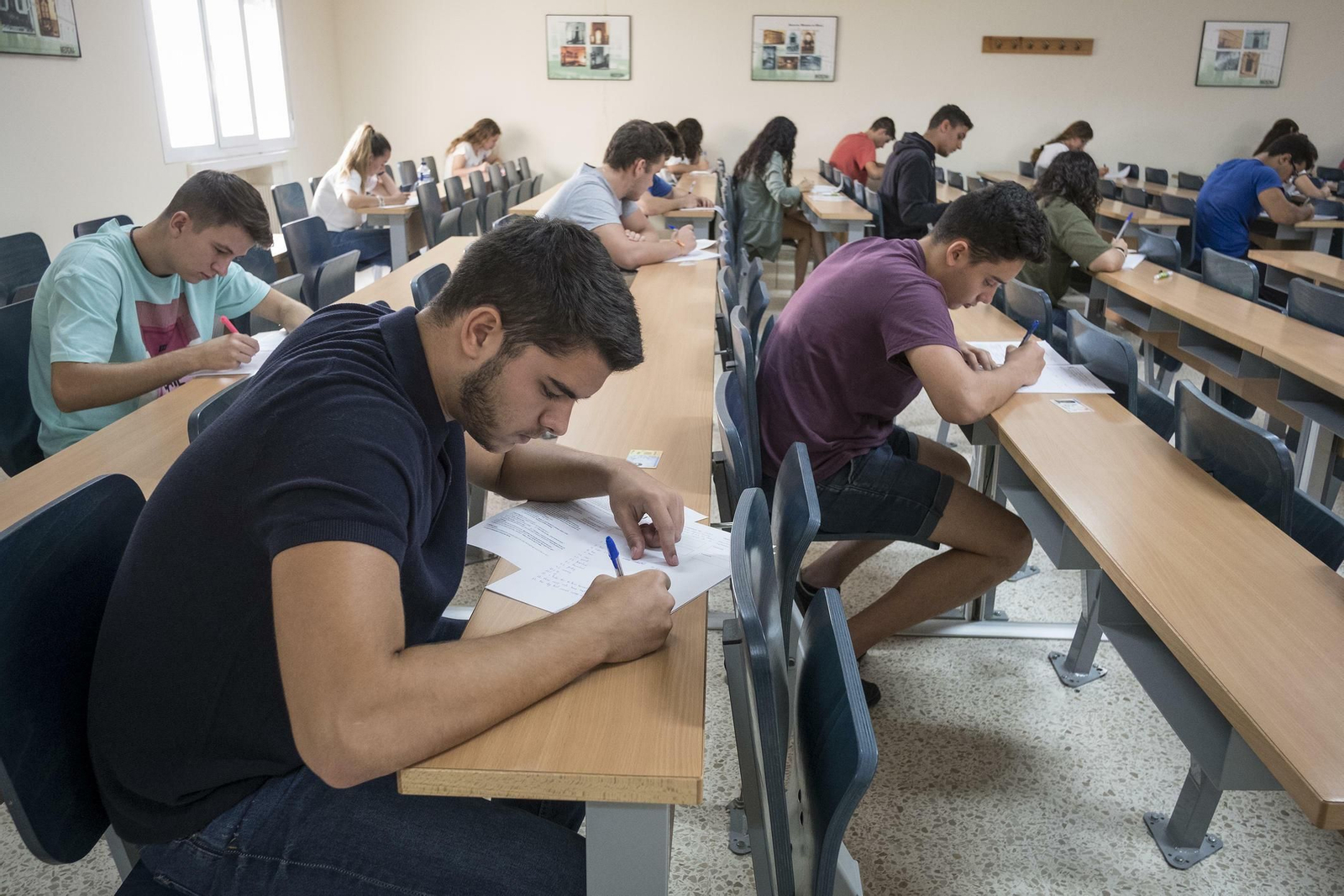Examen de Selectividad en la UCA en septiembre de 2018.