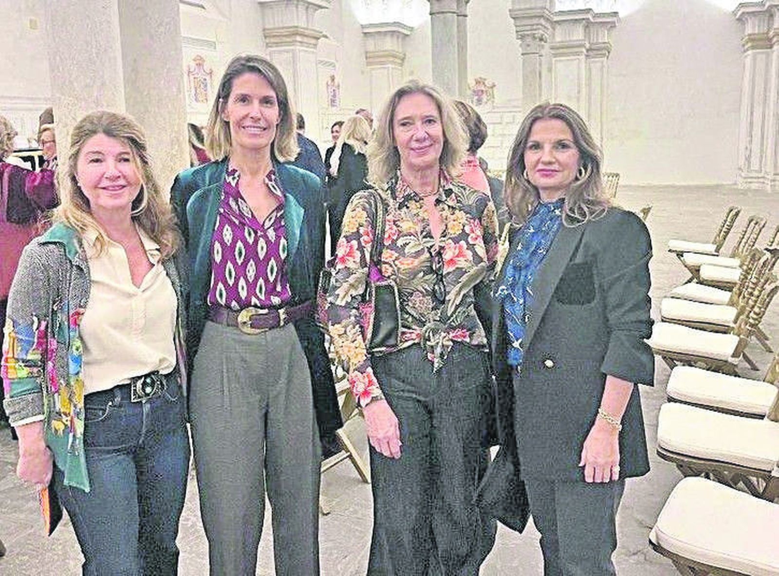 Marisol Sánchez-Ibargüen, la diseñadora María Ansorena, África Díez y Miriam Sanchez Rouas
