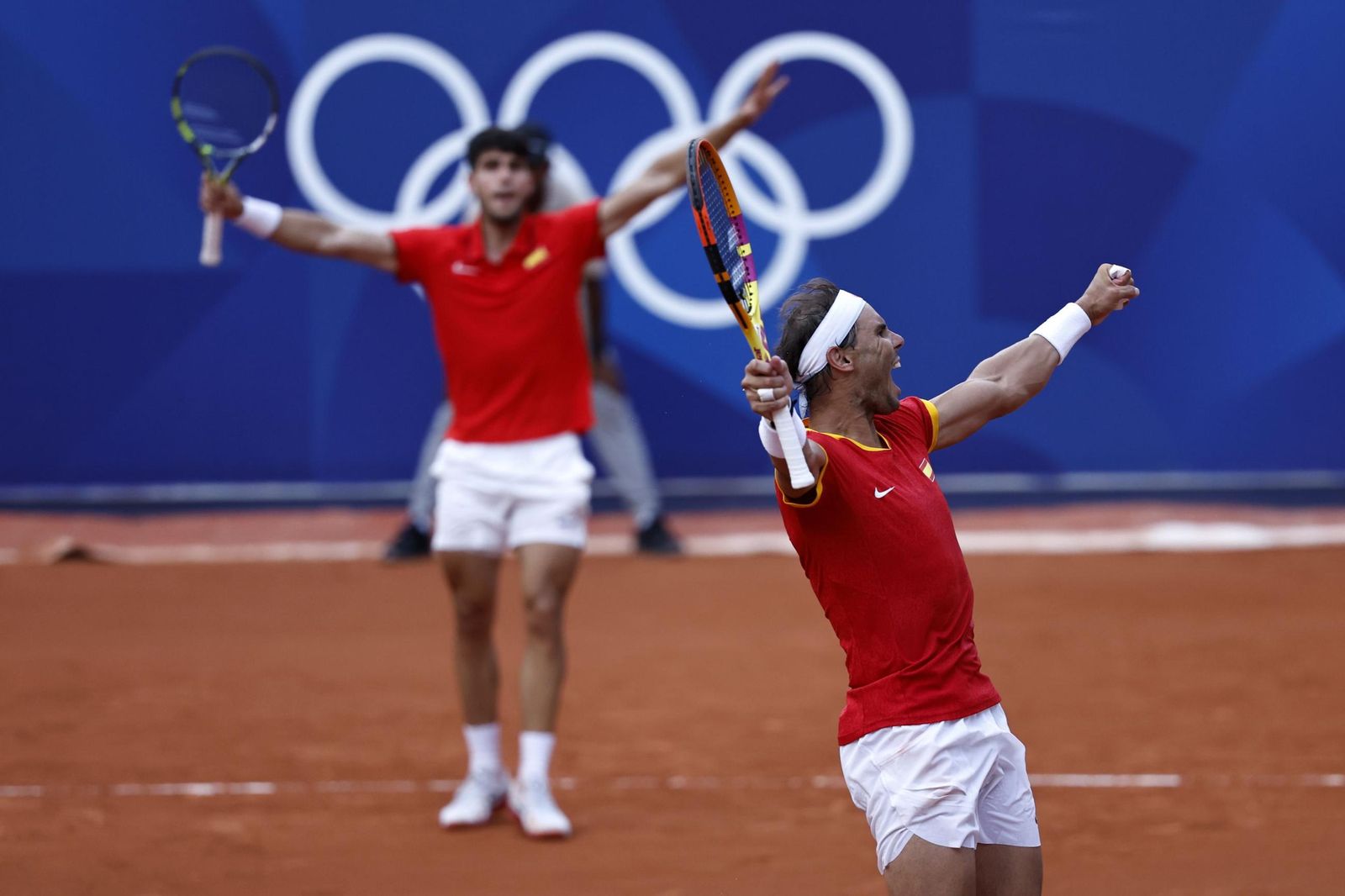 Las mejores fotos del segundo partido de Nadal y Alcaraz en los Juegos Olímpicos de París
