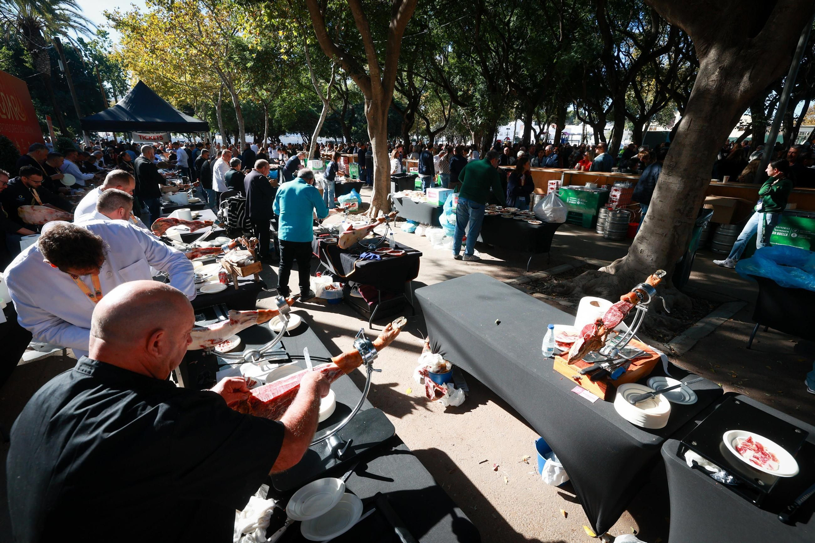 Las imágenes de la Feria Solidaria de Cortadores de Jamón en San Fernando