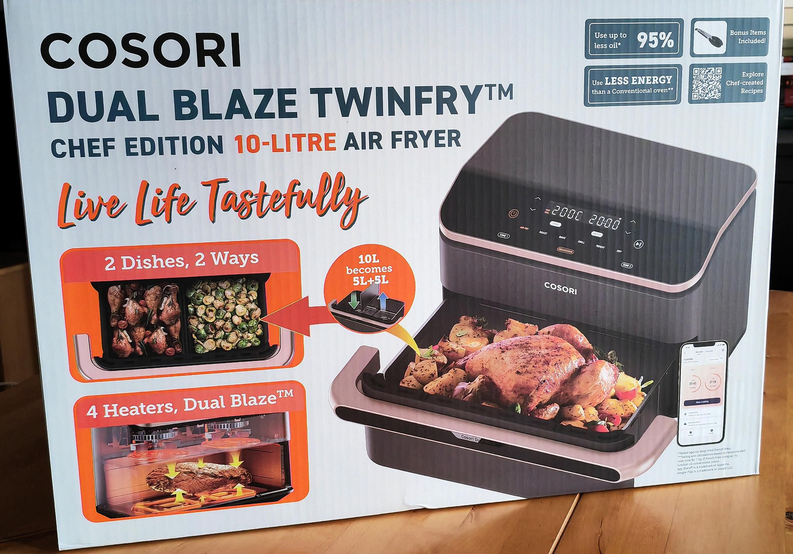 Freidora de aire Cosori Dual Blaze Twinfry Chef Edition 10 litros