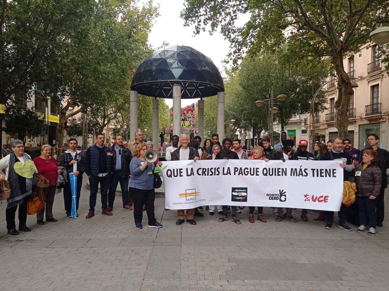 Protesta en el Bulevar del Gran Capitán.