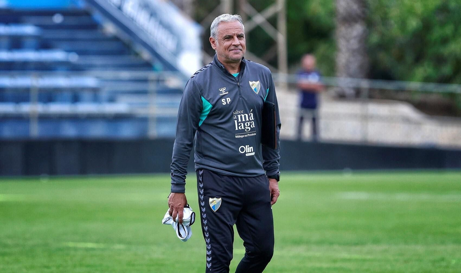 Sergio Pellicer, en un entrenamiento del Málaga CF.