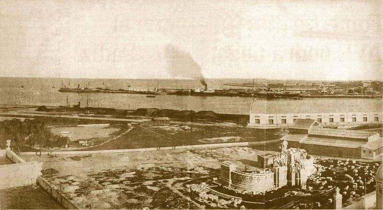 Construcción del monumento a las Cortes