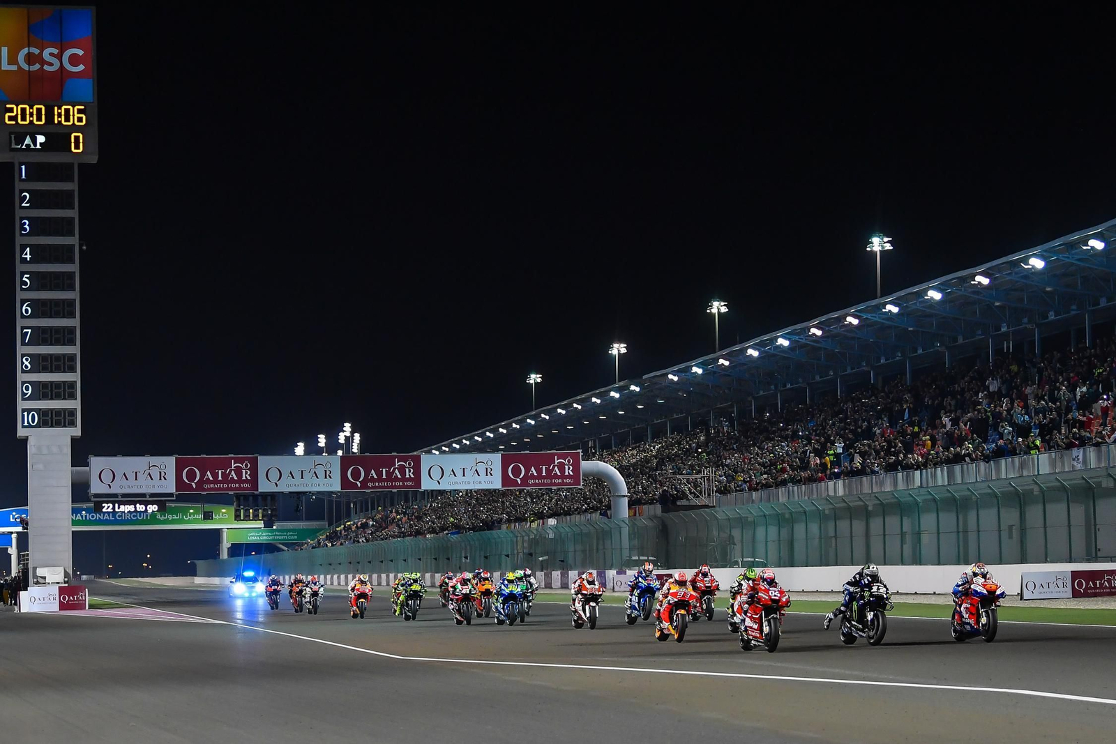 Imagen del Gran Premio de MotoGP de Qatar de 2019, ya que el pasado año no se celebró por la pandemia.
