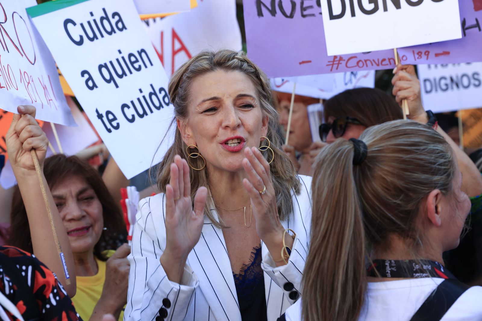 Yolanda Díaz, en un acto en Madrid.