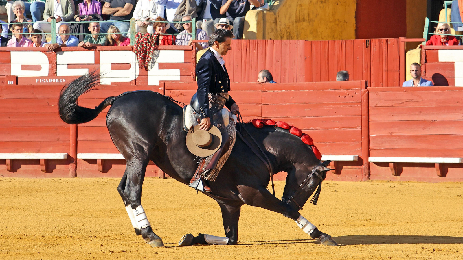 Andy Cartagena, Diego Ventura y Lea Vicens en la corrida de rejones de la Feria de Jerez 2024