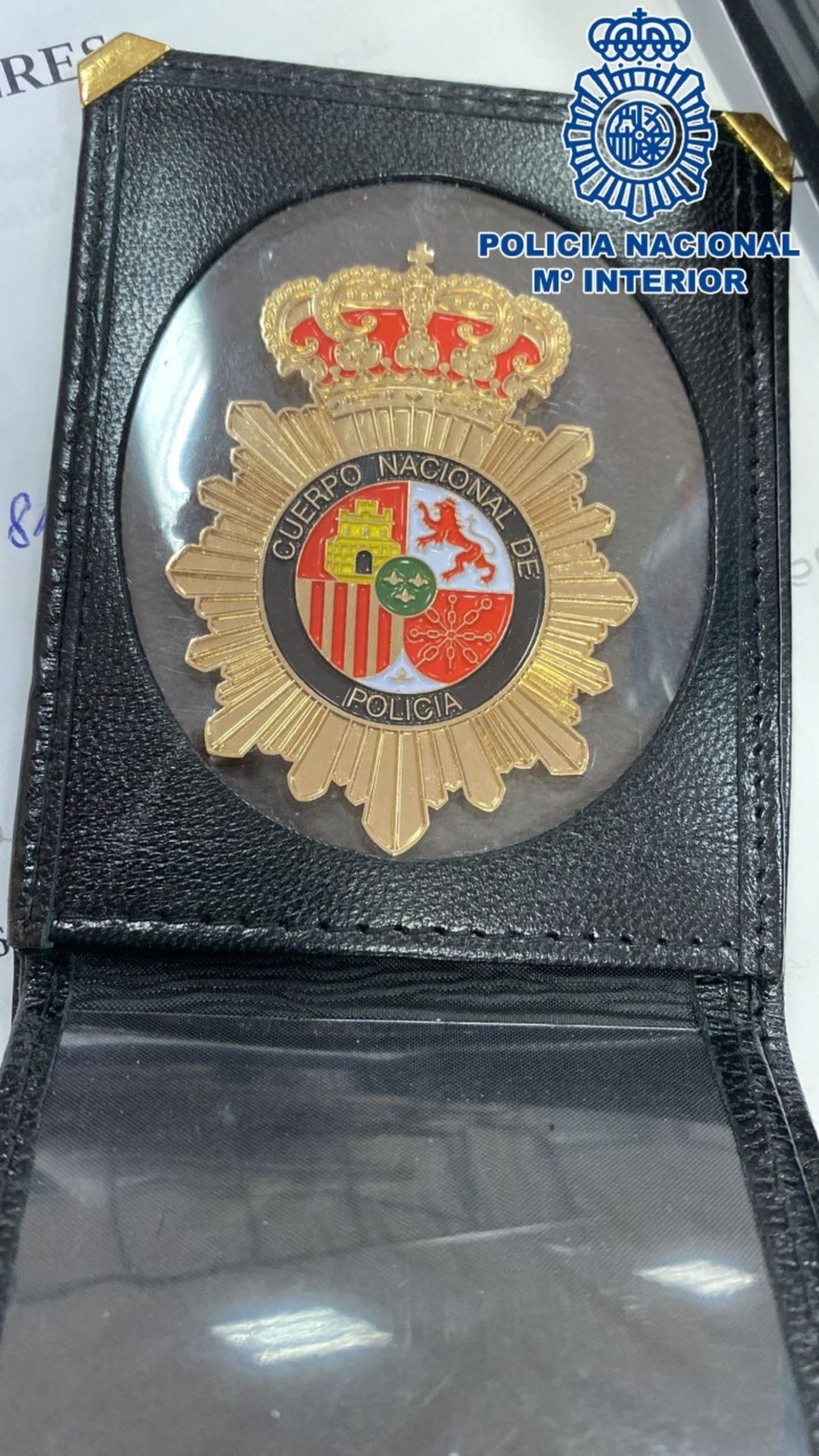 La placa que utilizaba el detenido.