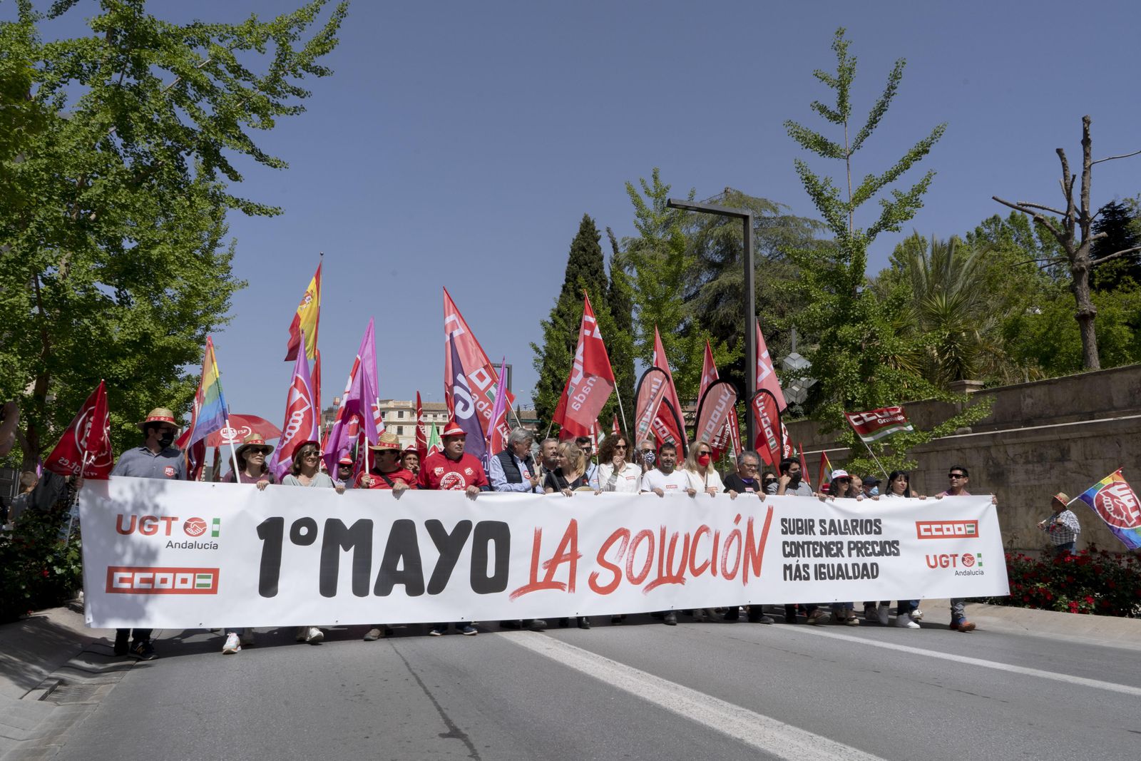 La manifestación por el Día Internacional del Trabajo de Granada, en imágenes