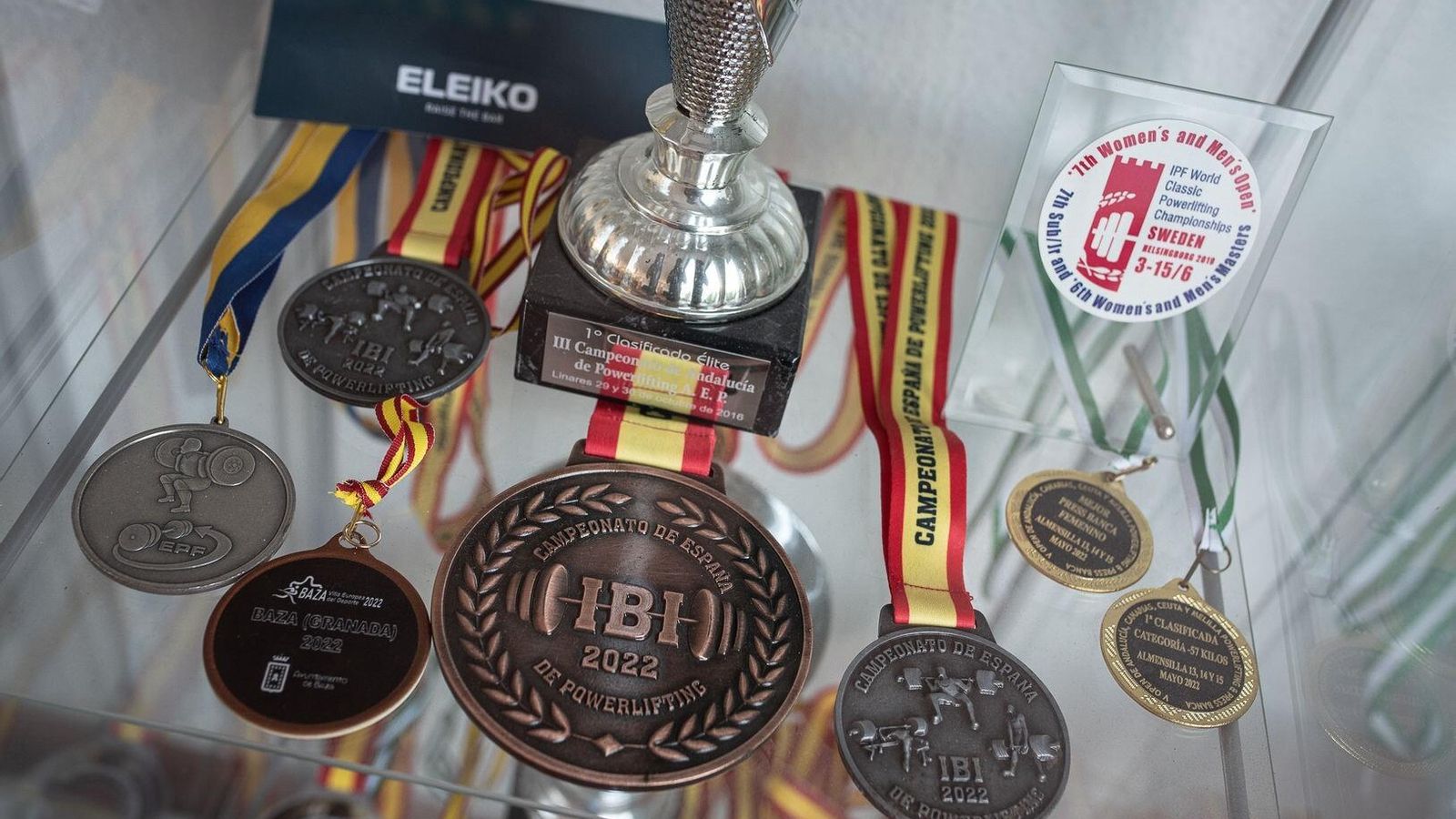 Medallas conseguidas en diferentes campeonatos.