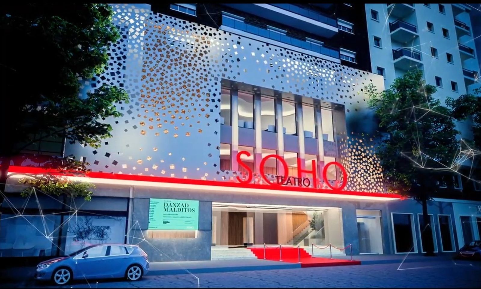 Recreación de la futura fachada del Teatro del Soho, en la calle Córdoba.