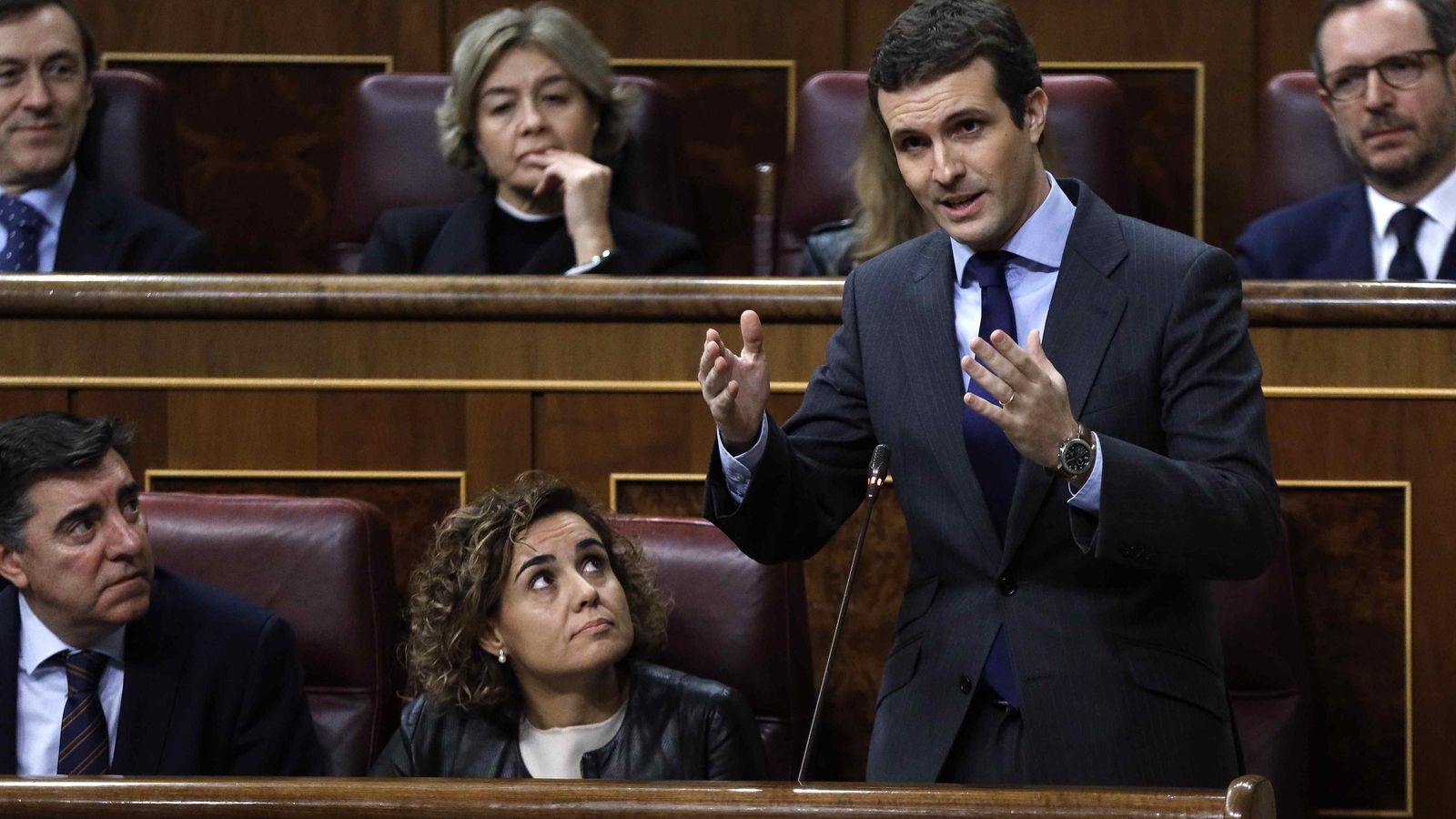 Pabo Casado durante su intervención en el Congreso, ayer.