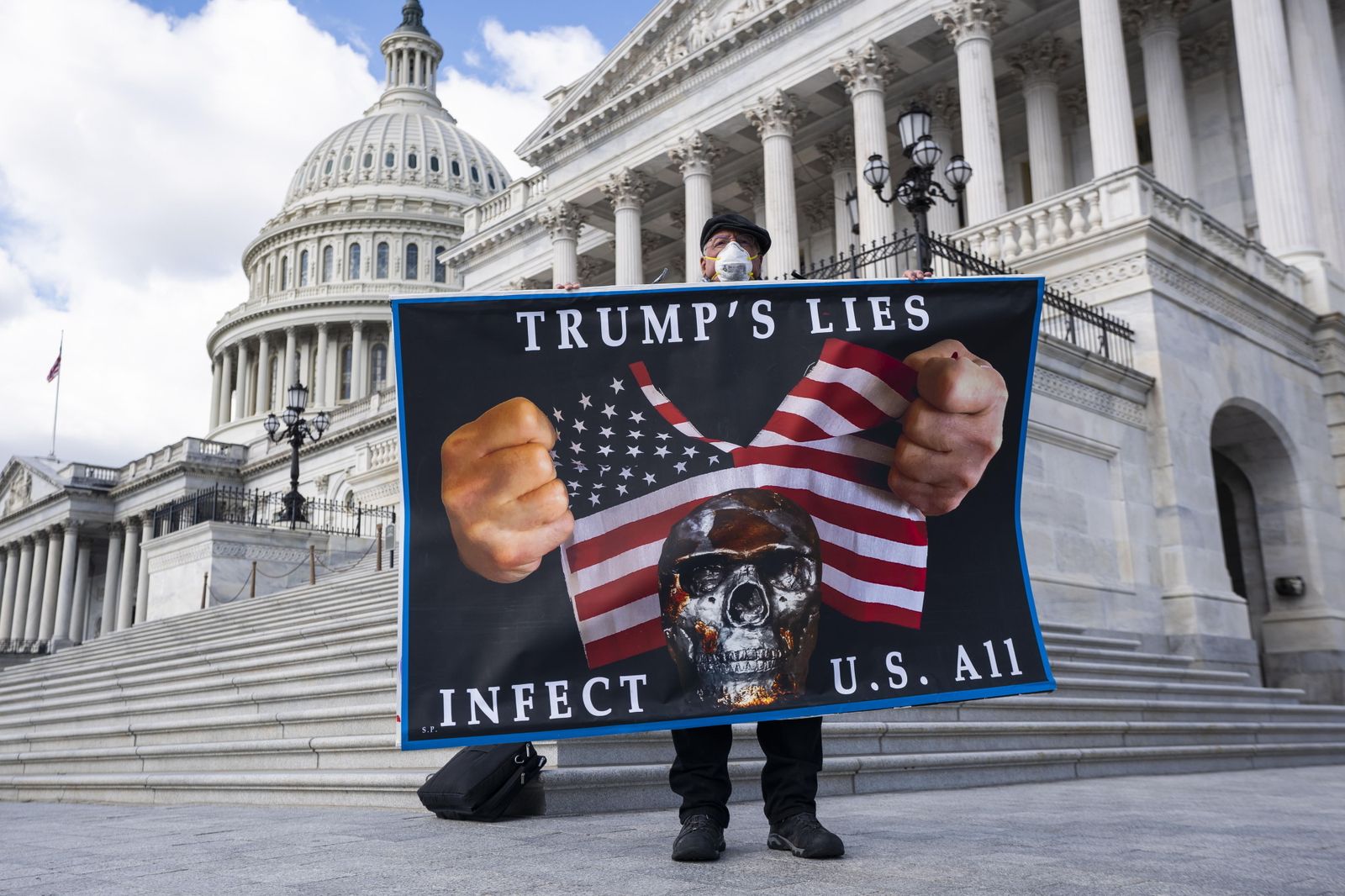 Protesta en la puerta del Capitolio de Washington.