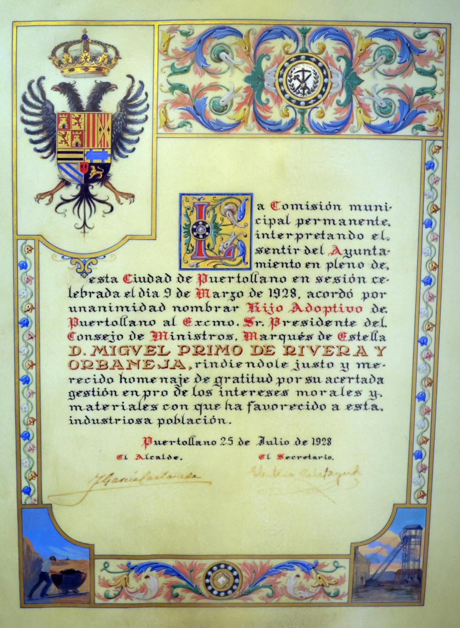 Imágenes de objetos personales de Miguel Primo de Rivera en el Museo Arqueológico de Jerez