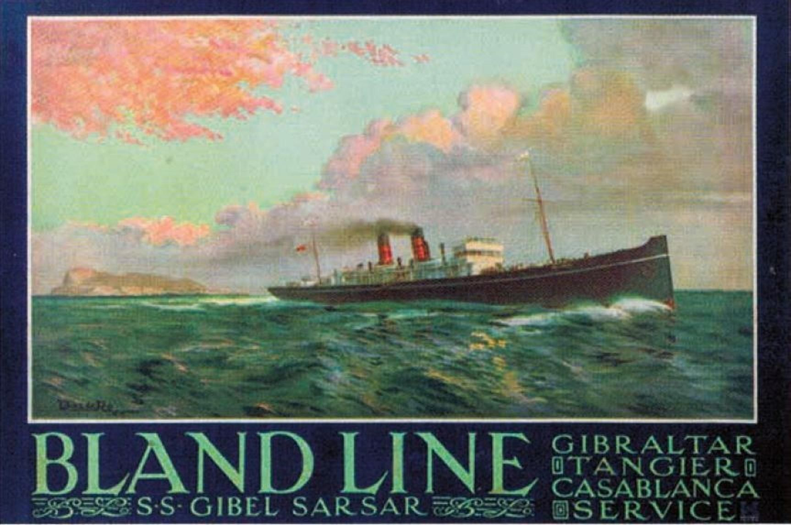 Cartel publicitario de Bland Line, Gibraltar.