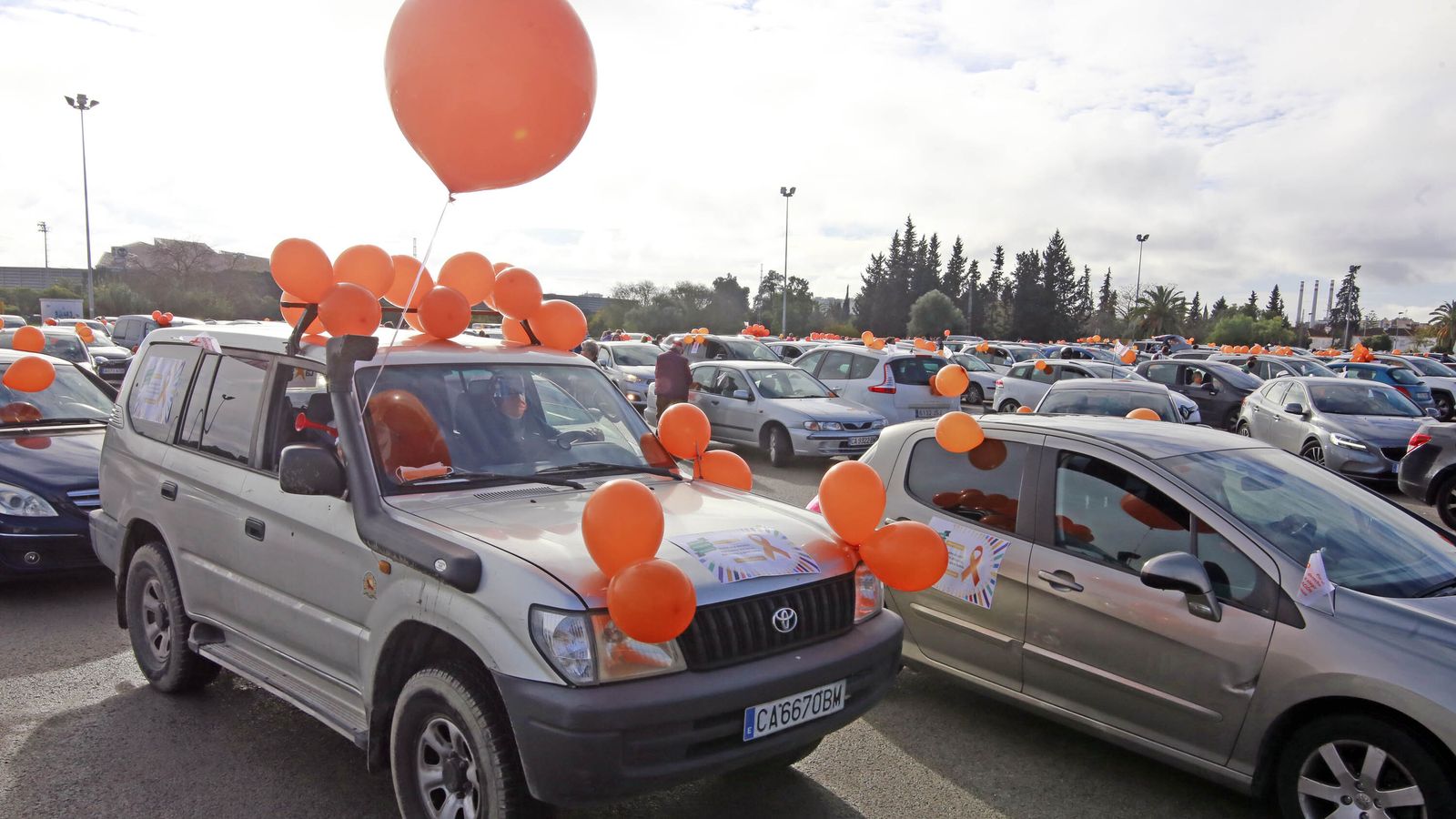 Imágenes de la manifestación en vehículos contra la Ley Celaá en Jerez