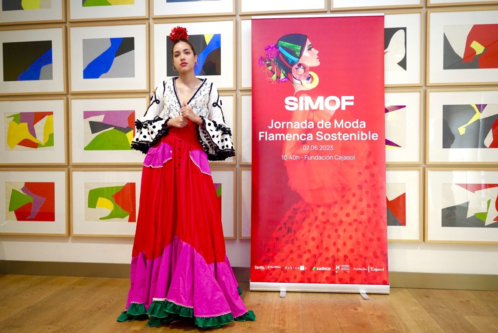 Así es el traje de flamenca reciclado propuesto por la firma Miabril y enmarcado en el proyecto Recicla lunares.