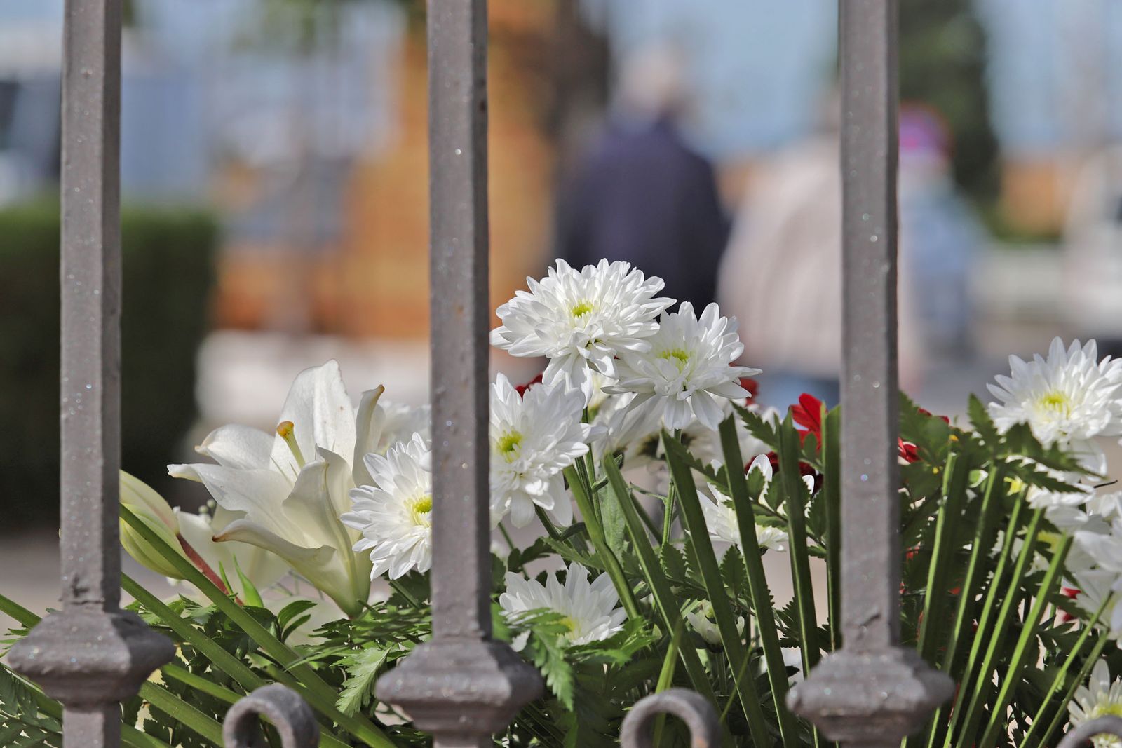 Imágenes de los preparativos en el cementerio de Huelva con motivo de la festividad de Todos los Santos
