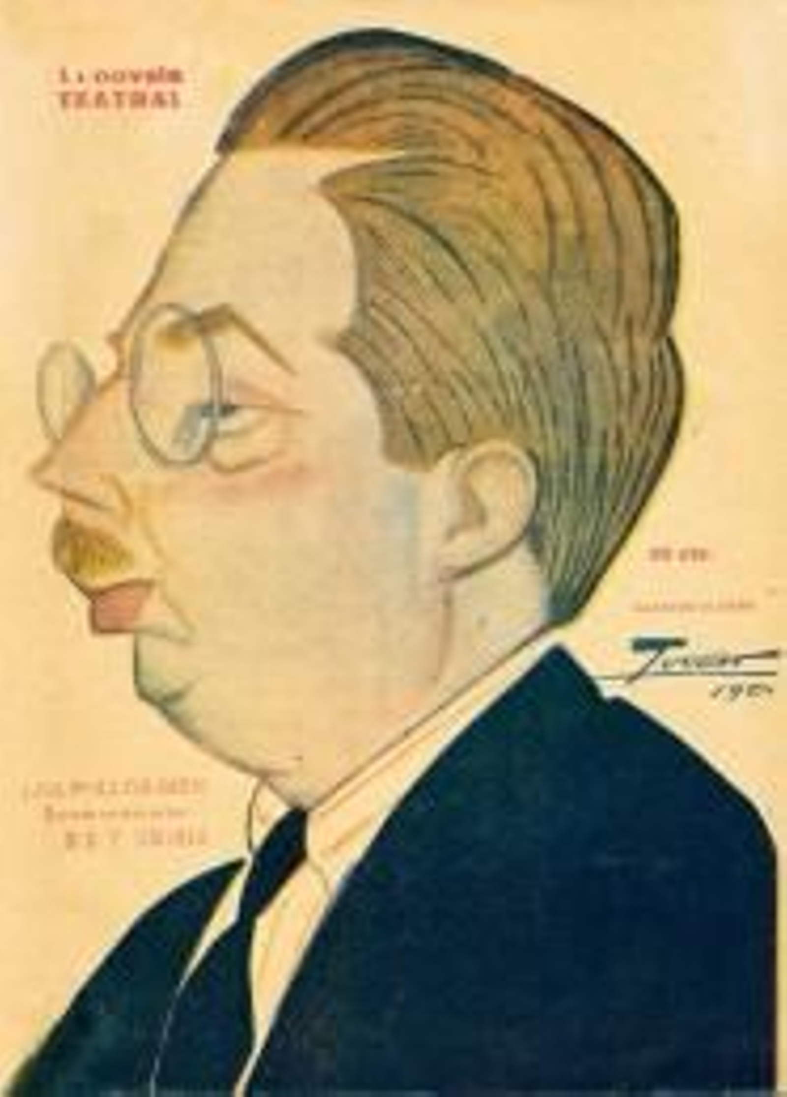 Caricatura de Francisco Alonso en la revista Novela Teatral (1922)
