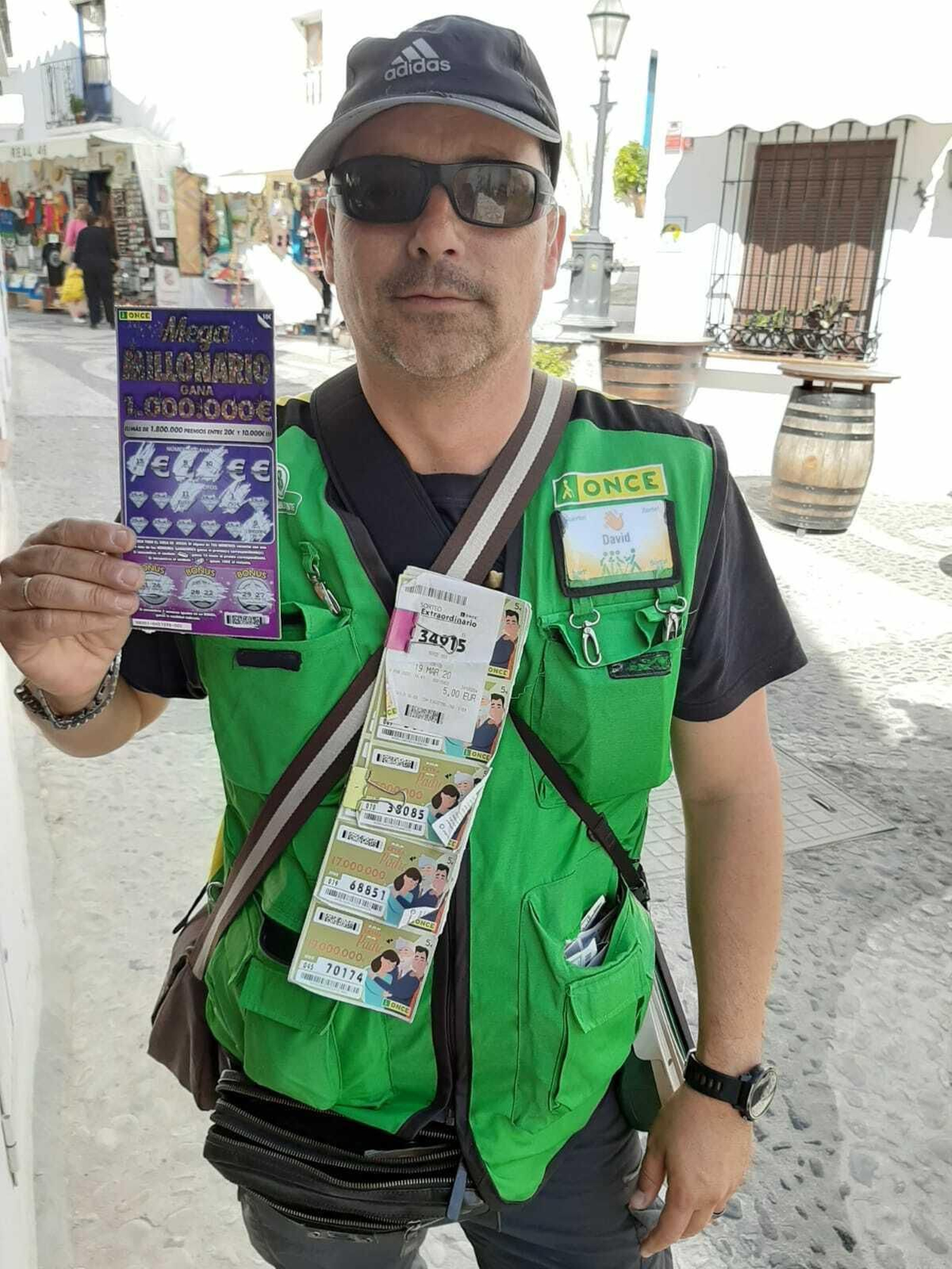 David Martínez, vendedor de la ONCE.