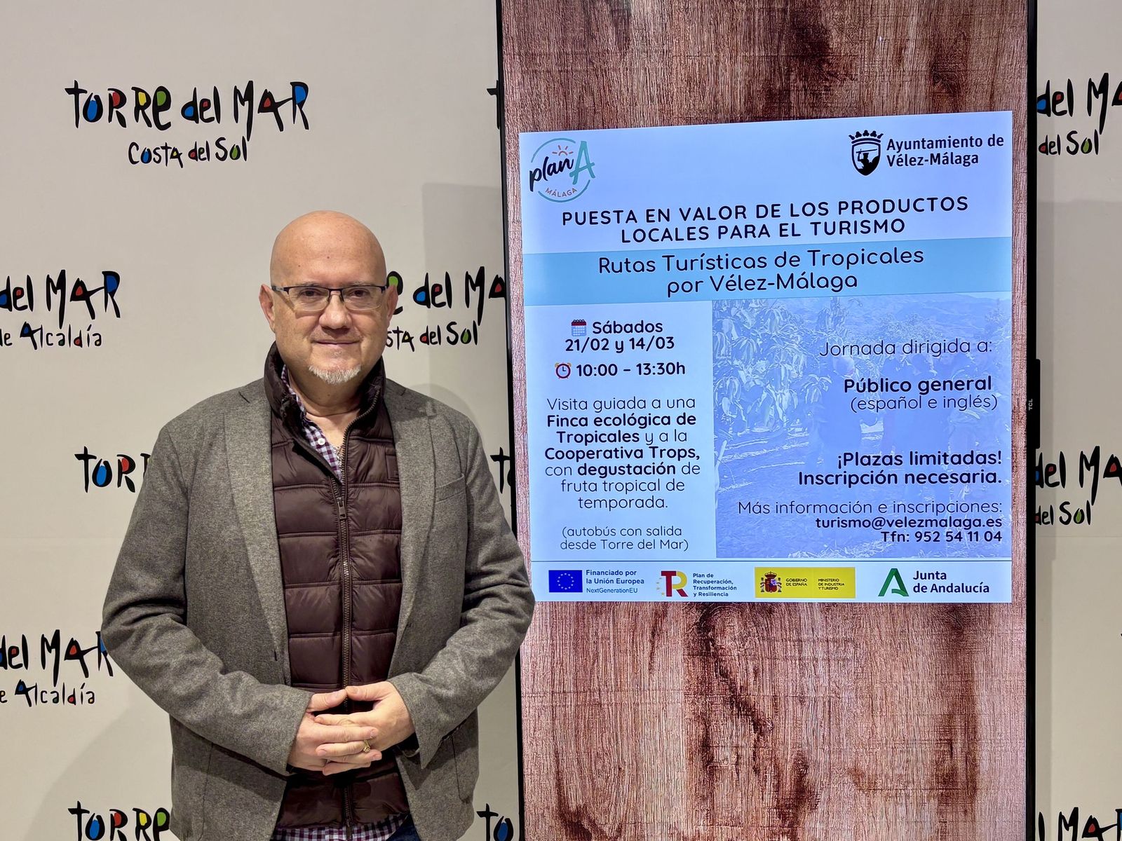 Jesús Pérez Atencia, primer teniente alcalde del municipio, en la presentación de las rutas turísticas de tropicales por Vélez-Málaga
