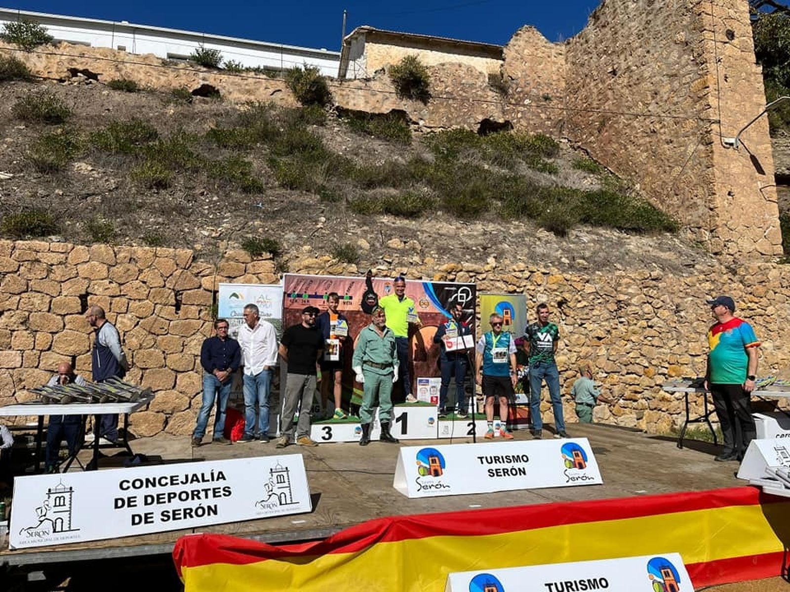 Podio en categoría masculina de la III Running Vía Verde celebrada en el Valle del Almanzora.