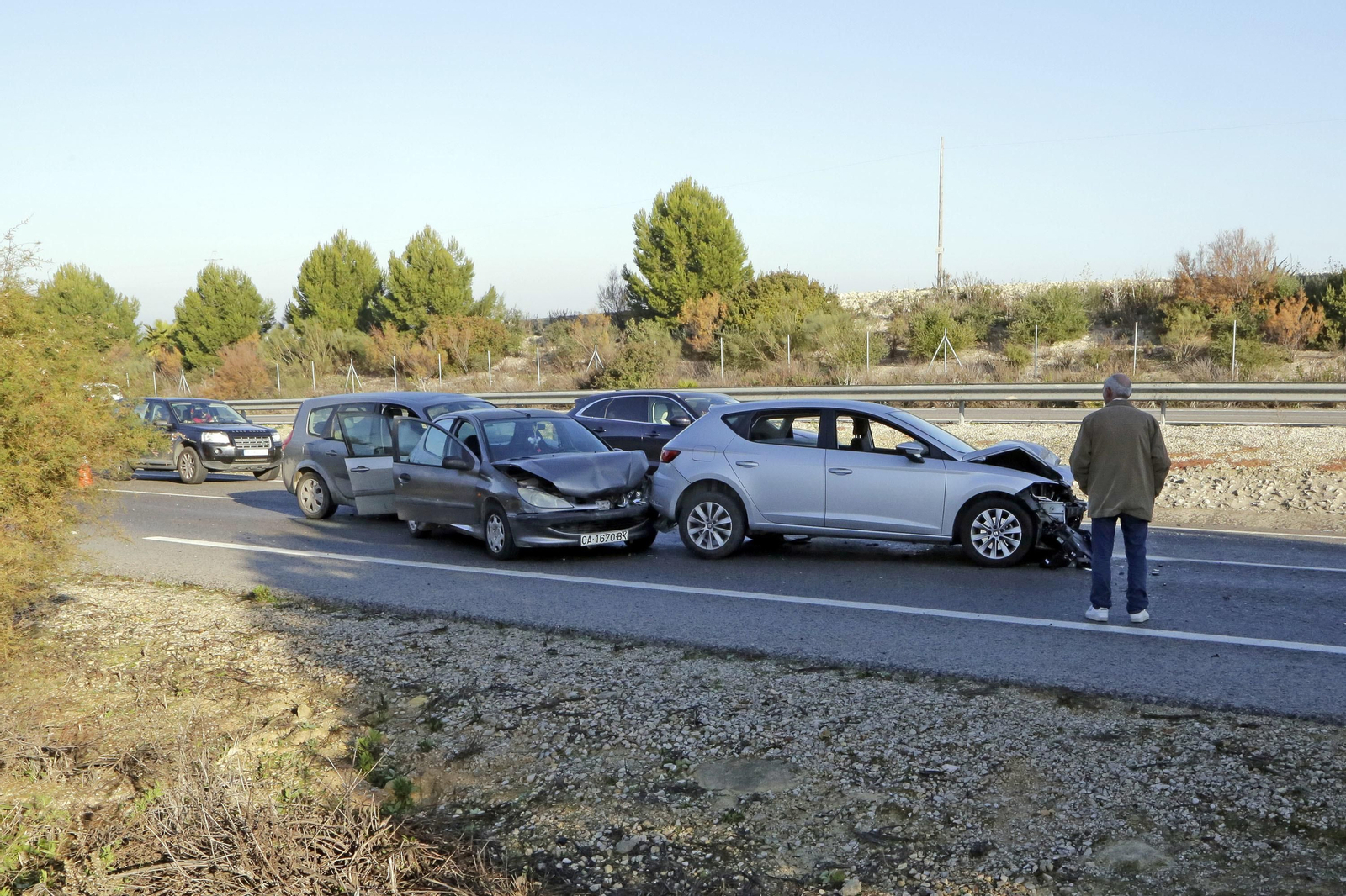 Accidente multiple en la ctra. de Sanlucar en dirección a Jerez