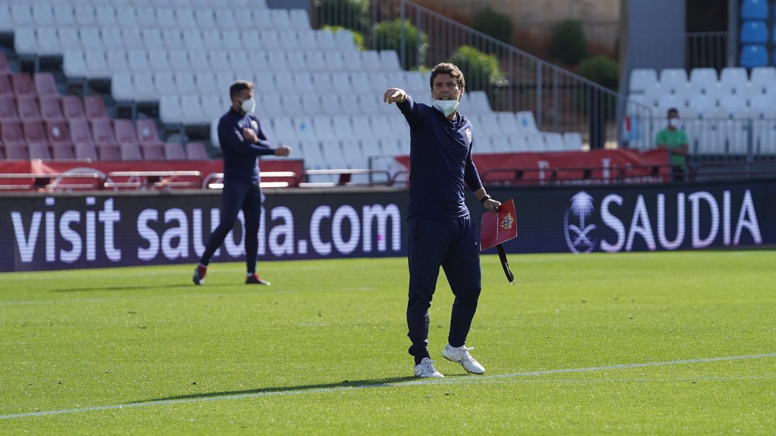Rubi en uno de los pocos entrenamientos que lleva al frente de la UDA