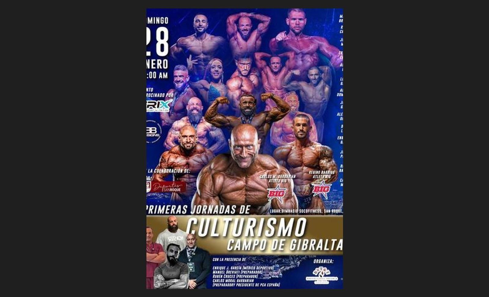 Cartel propuesto para la jornada de culturismo en San Roque