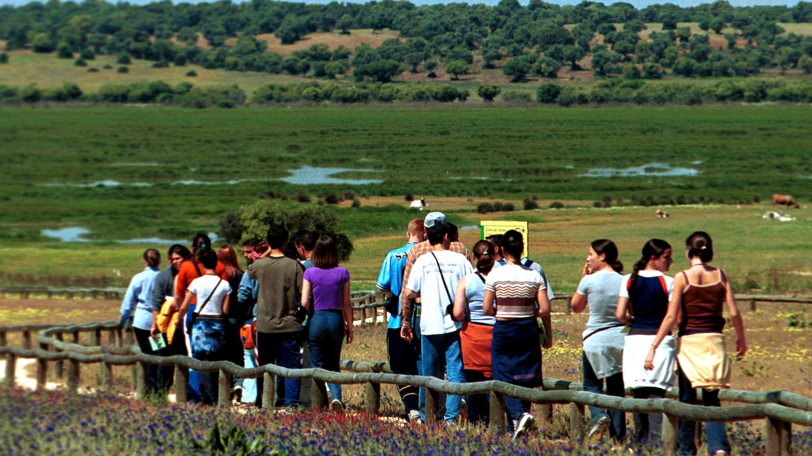 Visitantes en la Dehesa de Abajo, en La Puebla del Río.