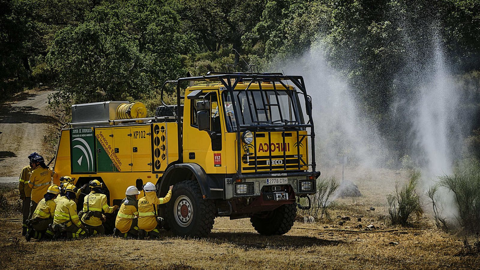 Simulacro de incendio del CEDEFO de Algodonales.