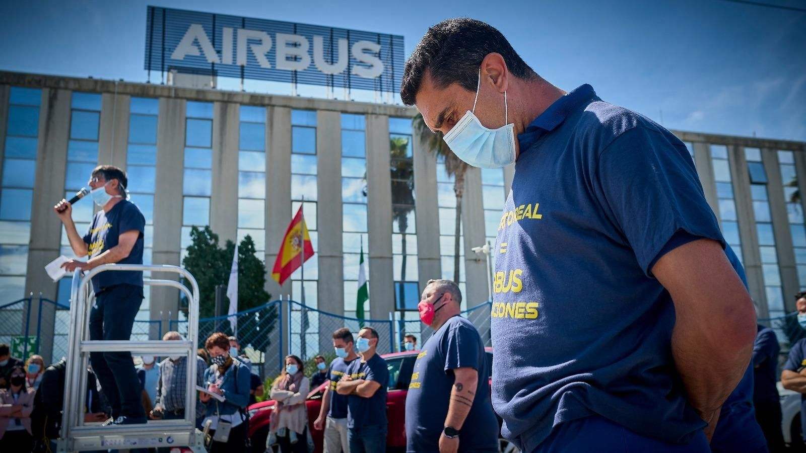 Asamblea de trabajadores de Airbus Puerto Real celebrada este miércoles.