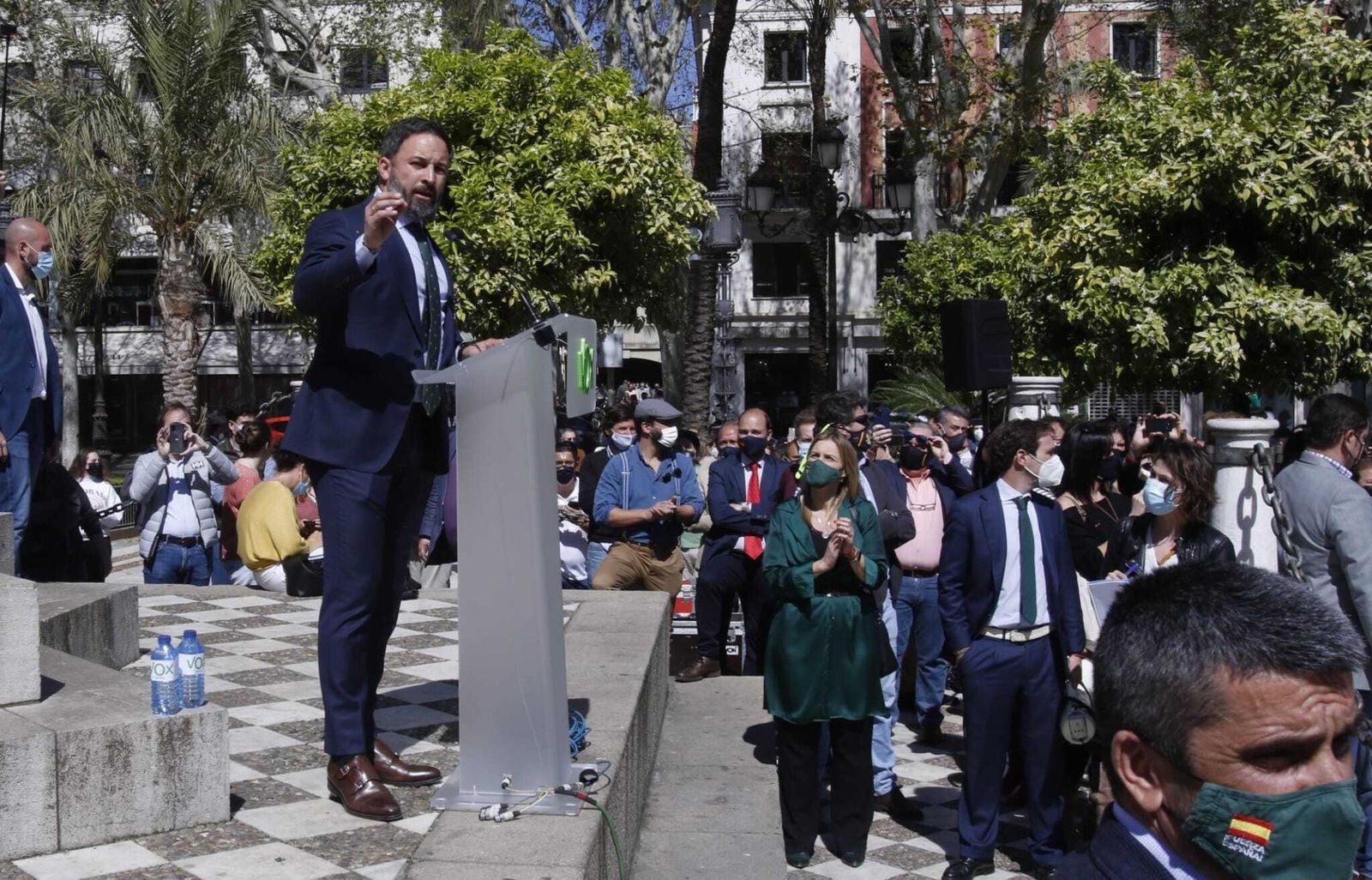 Santiago Abascal, durante su comparecencia en Sevilla este miércoles.