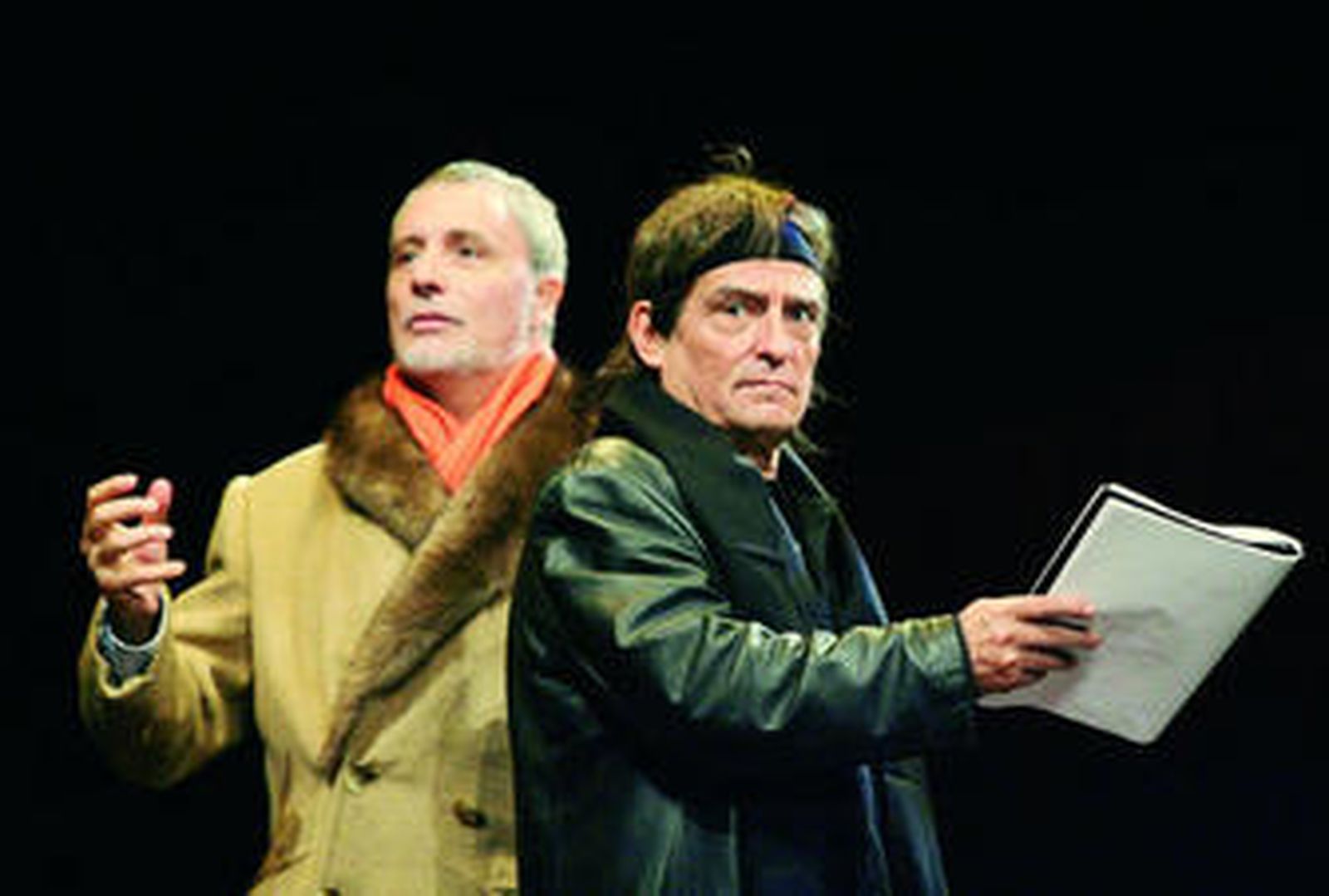 Pepe Sancho y Joaquín Kremel, durante el ensayo general anoche en el Lope de Vega.