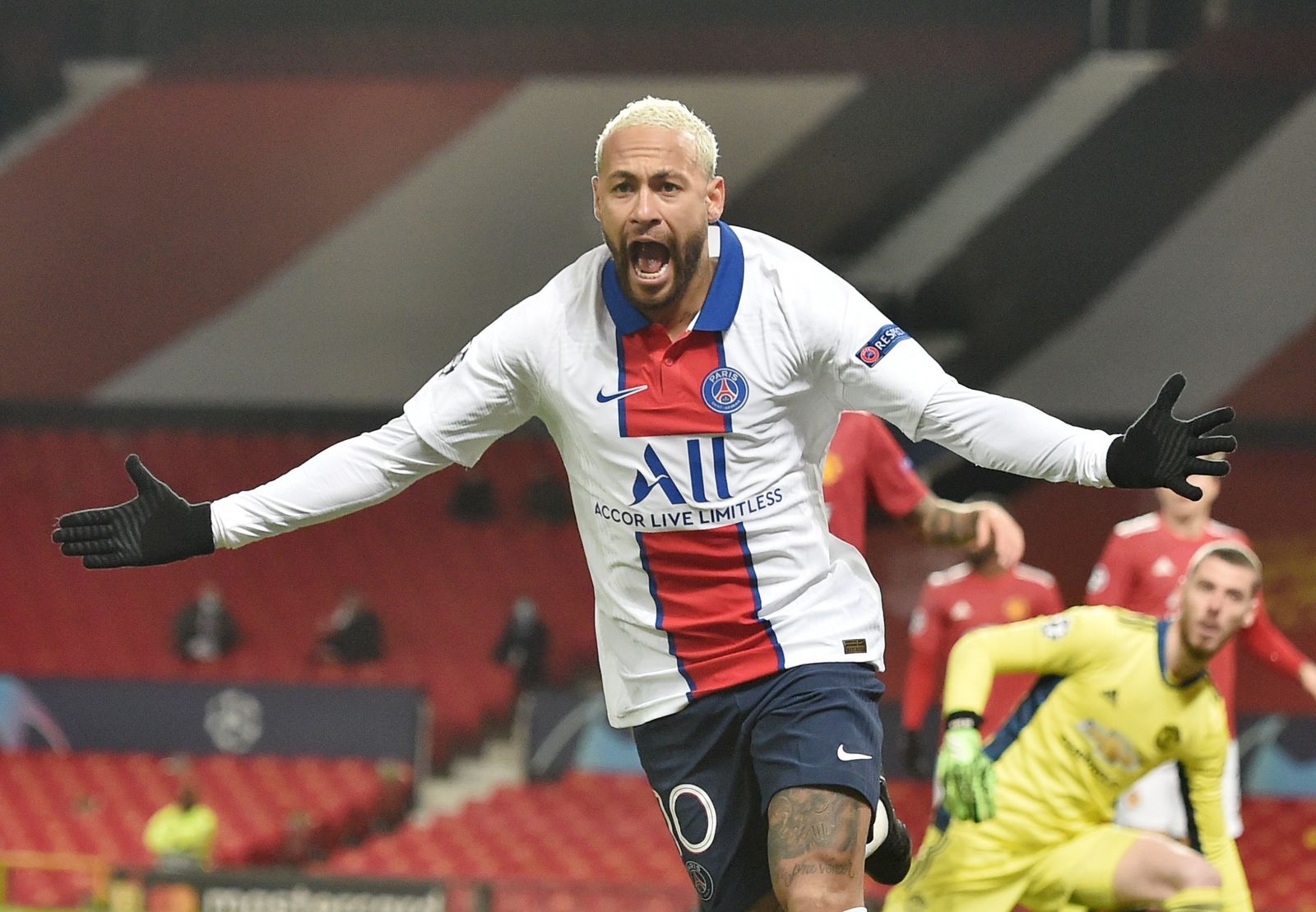 Neymar en el partido de Champions con el PSG