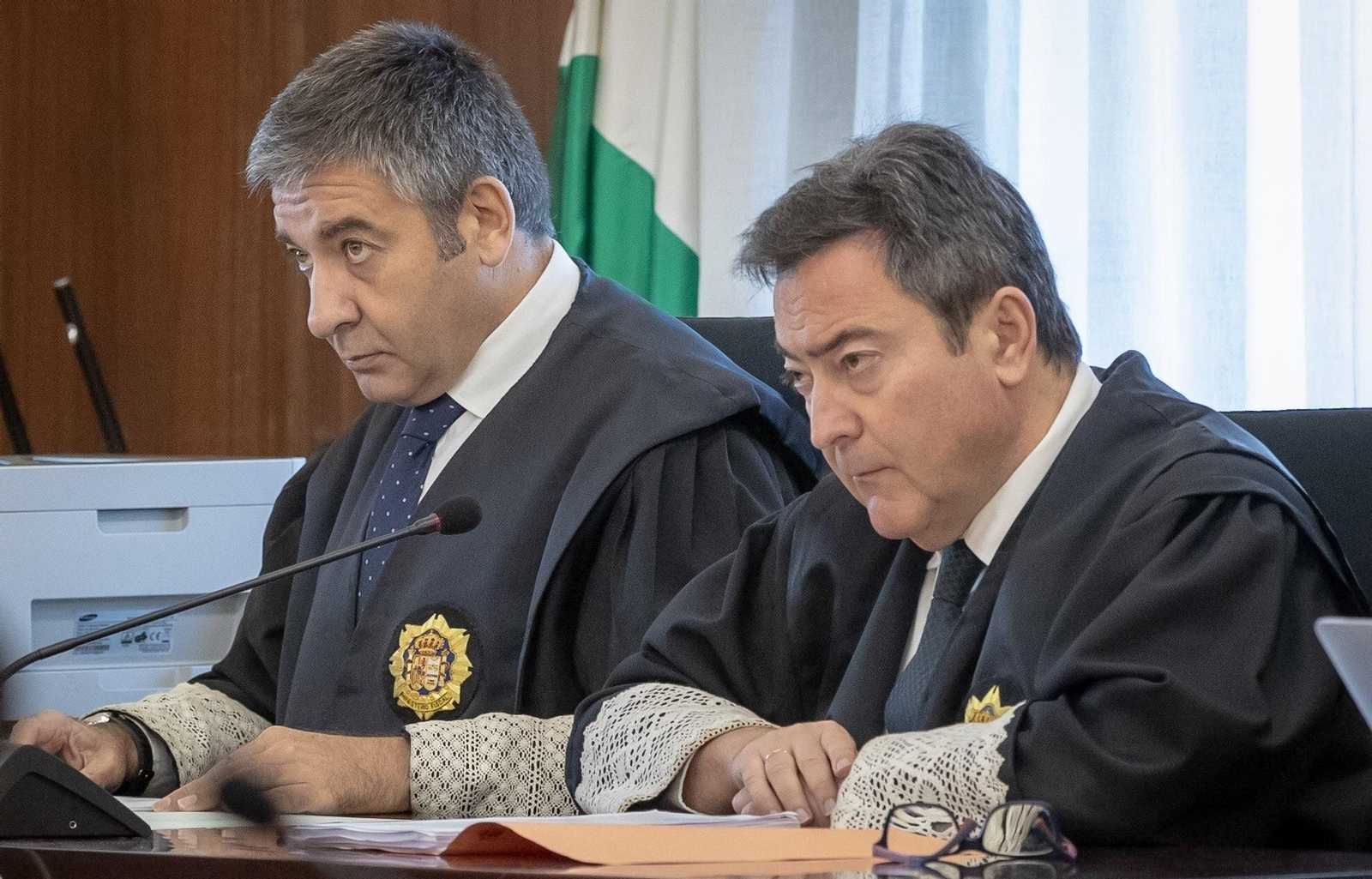 Los fiscales delegados de Anticorrupción Juan Enrique Egocheaga y Manuel Fernández Guerra, hoy en el juicio