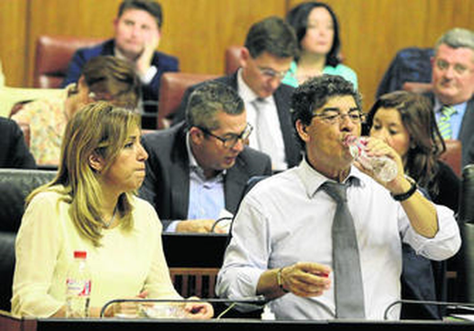 Susana Díaz y Diego Valderas, en un debate celebrado en el Parlamento andaluz.
