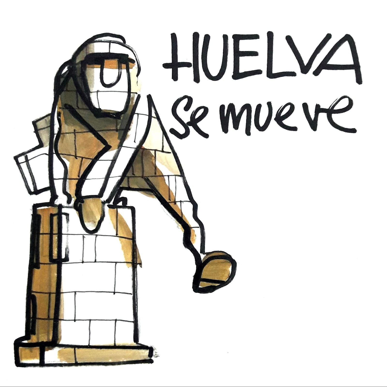 Logo de la manifestación por las infraestructuras, obra de José Manuel Esteban, viñetista de 'Huelva Información'. Logo de la manifestación por las infraestructuras, obra de José Manuel Esteban, viñetista de 'Huelva Información'.