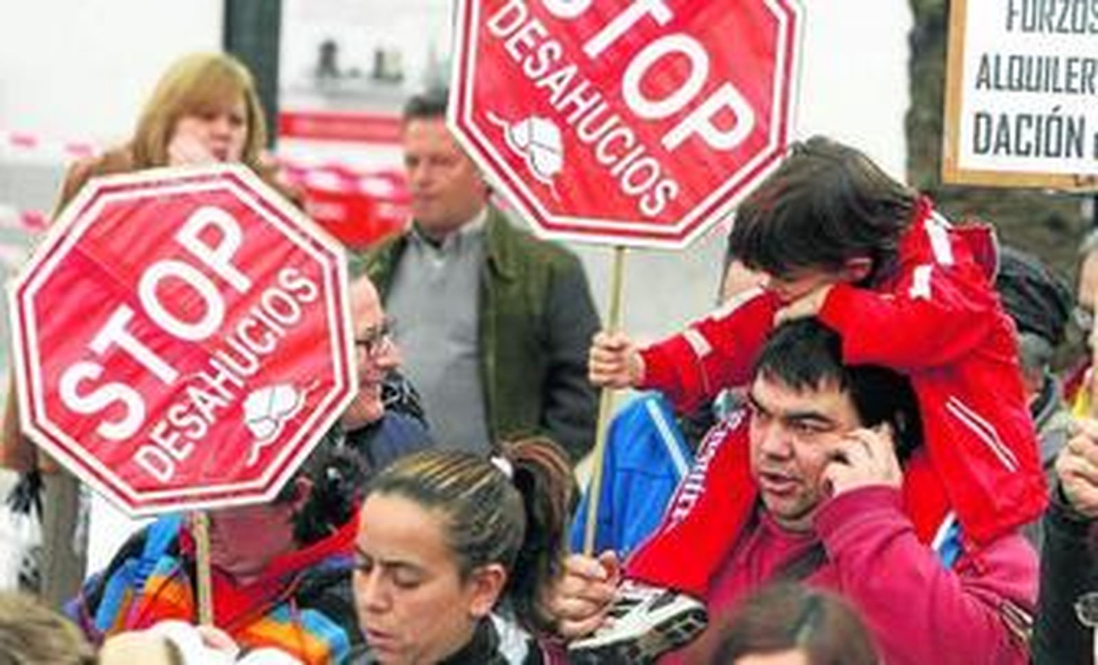 Imagen de una manifestación en la ciudad contra los desahucios.
