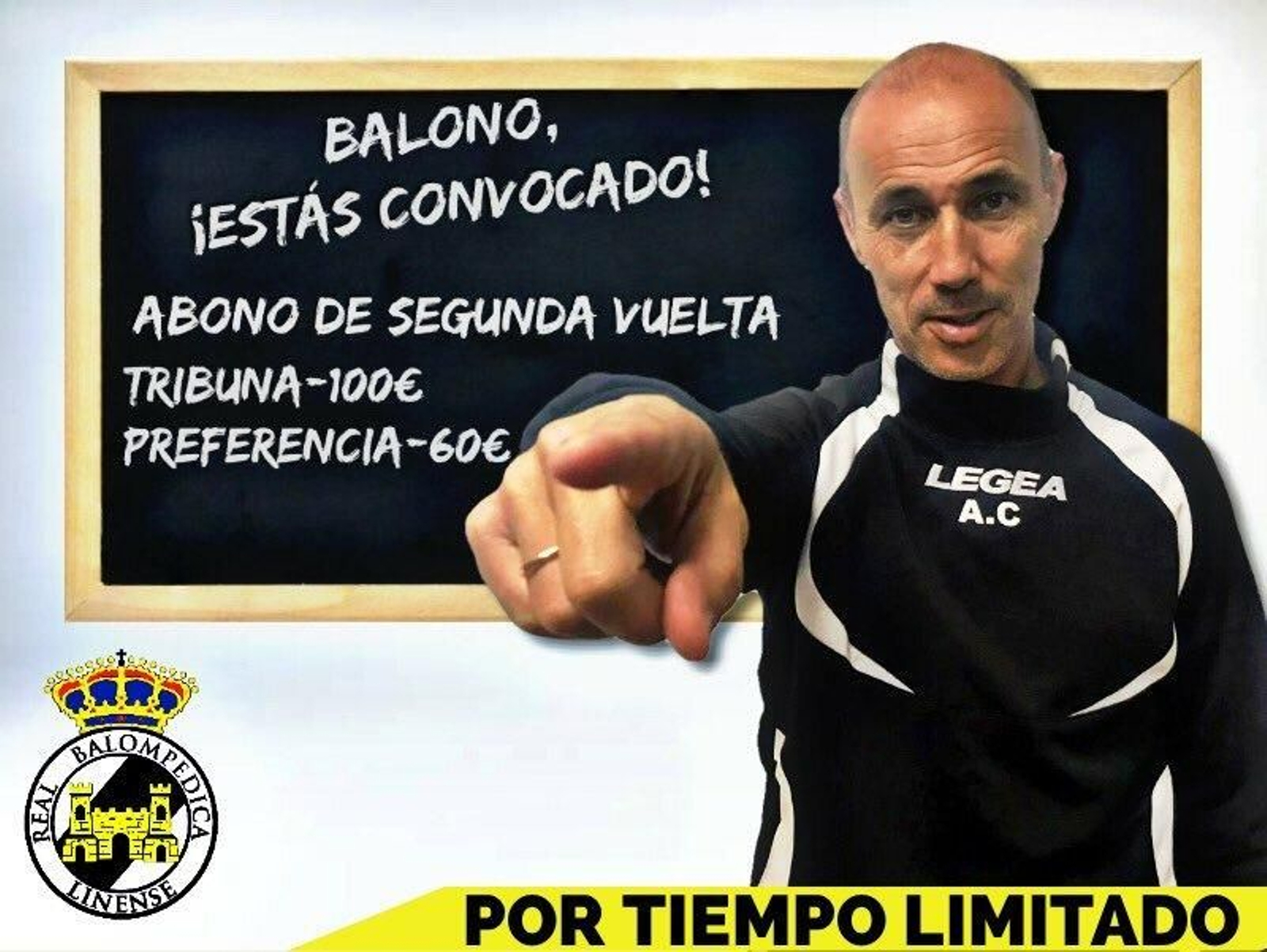 Cartel de la campaña de abonos de la Balona para la segunda vuelta