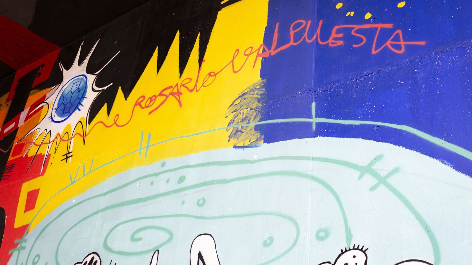 Fragmento del nuevo mural en la UPO.