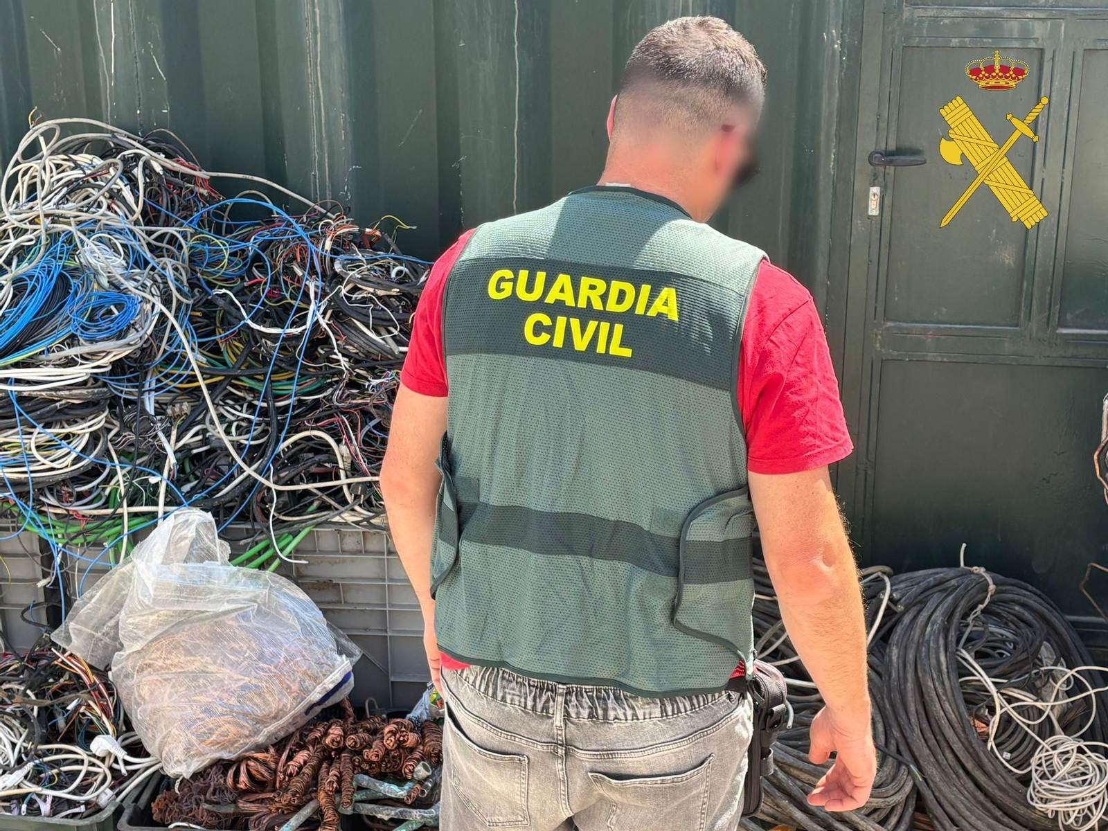 Cobre recuperado por la Guardia Civil.