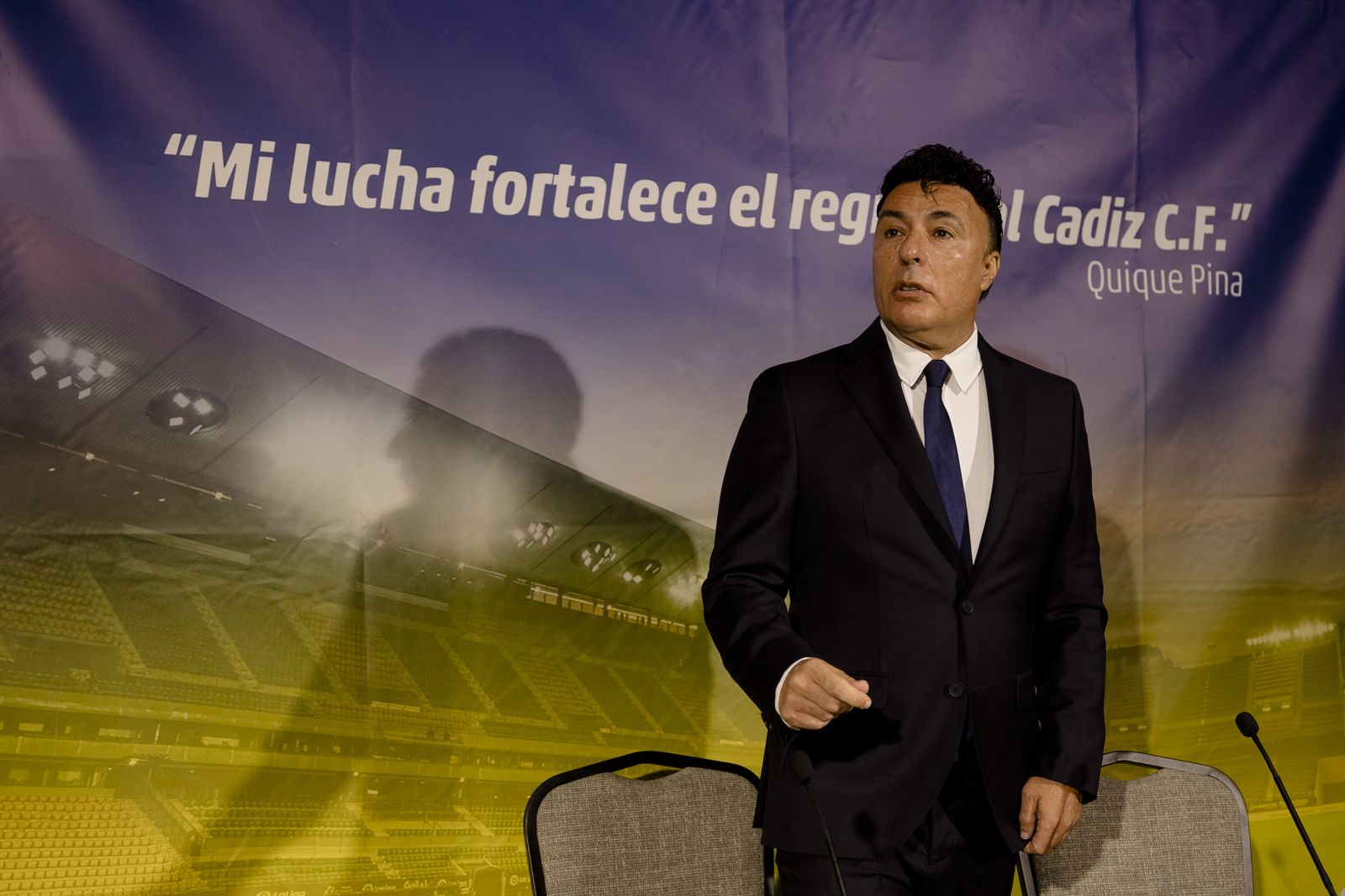 Quique Pina durante la rueda de prensa que ha ofrecido en Cádiz.