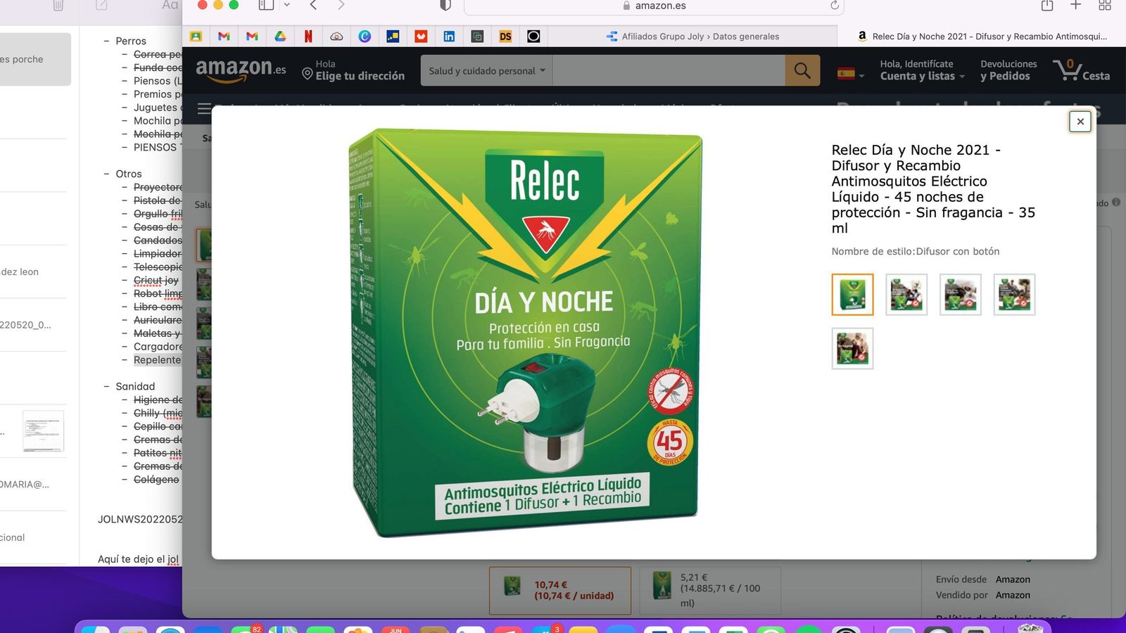 Difusor y Recambio Antimosquitos Eléctrico Líquido