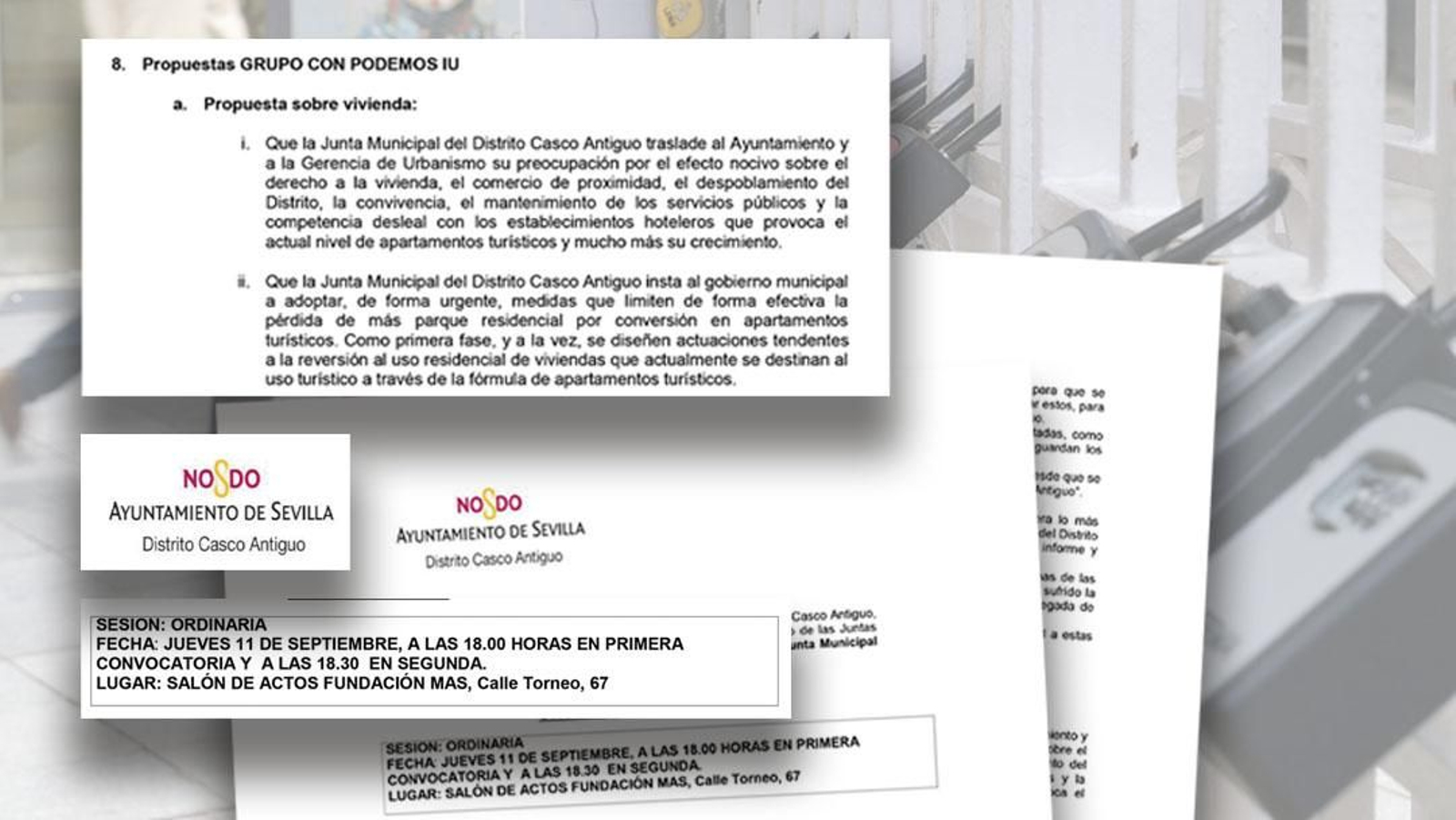 Moción sobre vivienda aprobada por unanimidad en el Pleno del Distrito Casco Antiguo el 11 de septiembre pasado.